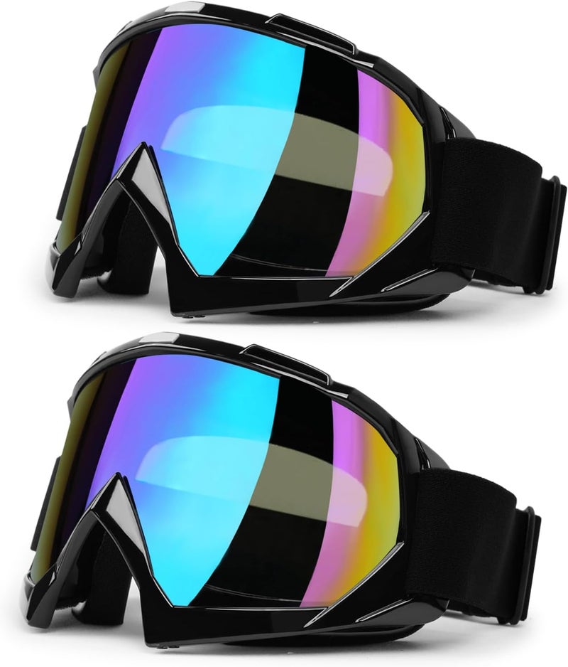XYOP Dirt Bike Goggles ATV Motorcycle Goggles 2-Pack Motocross Goggles for Adult Men Women Youth Kids Helmet Goggles UTV Bike Goggles Off-road Goggles UV400 Anti-Fog Windproof Dustproof Color Lens - Image 1